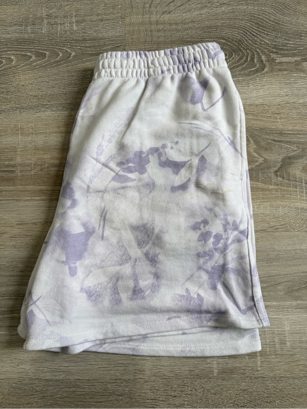 LAZY PANTS White Lounge Shorts with Subtle Lilac Accent